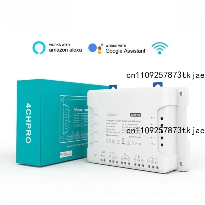 4CH PRO R3 Smart Wifi Light Switch Remote 433 Mhz RF Controller 4 Channel/ Gang Intelligent Wireless Switch Module
4CH PRO R3 Smart Wifi Light Switch Remote 433 Mhz RF Controller 4 Channel/ Gang Intelligent Wireless Switch Module