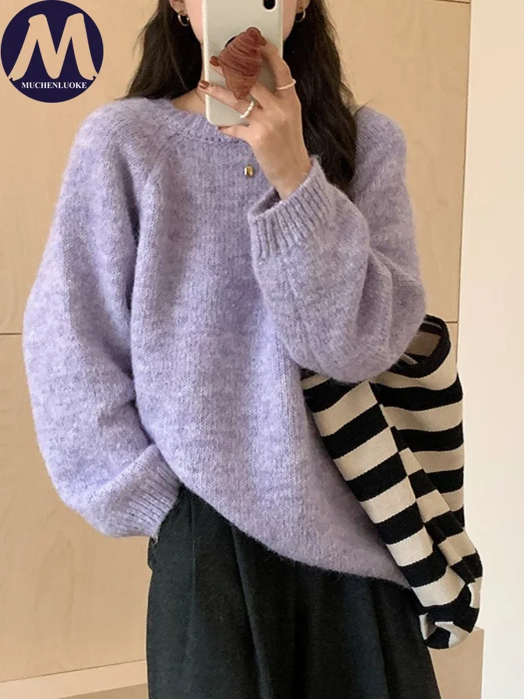Women's Sweater Autumn Winter Lazy Style O Neck Knitted Sweater Korean Fashion Casual Loose Thickening Warm Sweaters Pullovers
Women's Sweater Autumn Winter Lazy Style O Neck Knitted Sweater Korean Fashion Casual Loose Thickening Warm Sweaters Pullovers