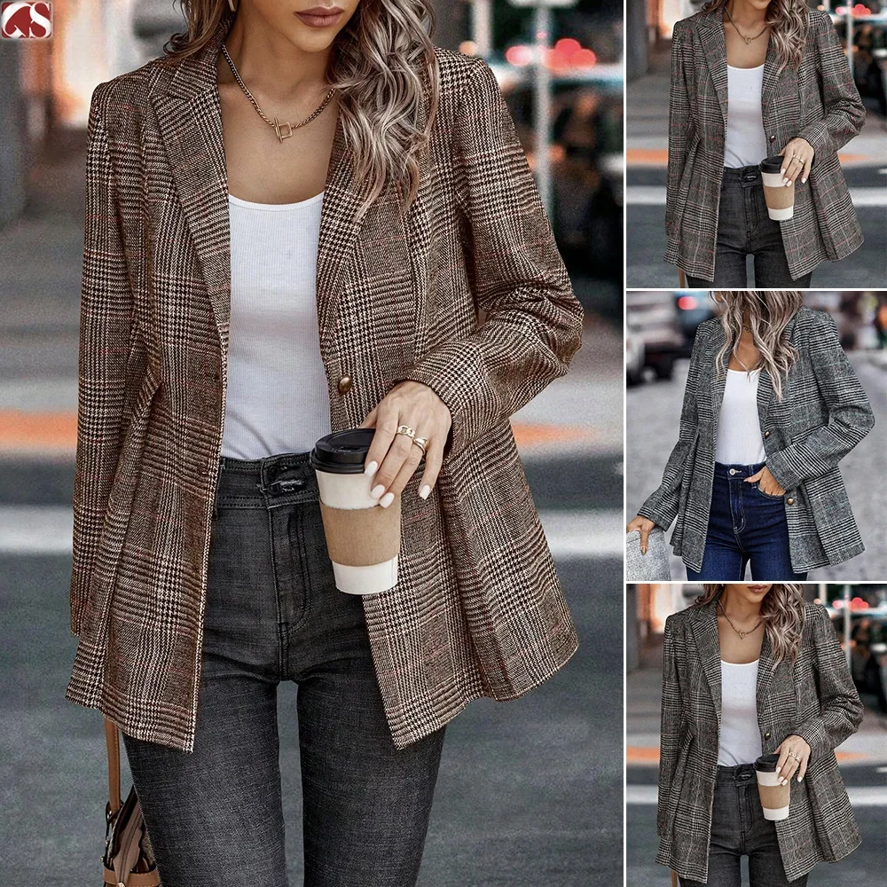 Women Autumn Winter Coat Jacket Plaid Color Button Turndown Collar Long Sleeve Casual Fashion Comfortable Regular Standard Fit
Women Autumn Winter Coat Jacket Plaid Color Button Turndown Collar Long Sleeve Casual Fashion Comfortable Regular Standard Fit
