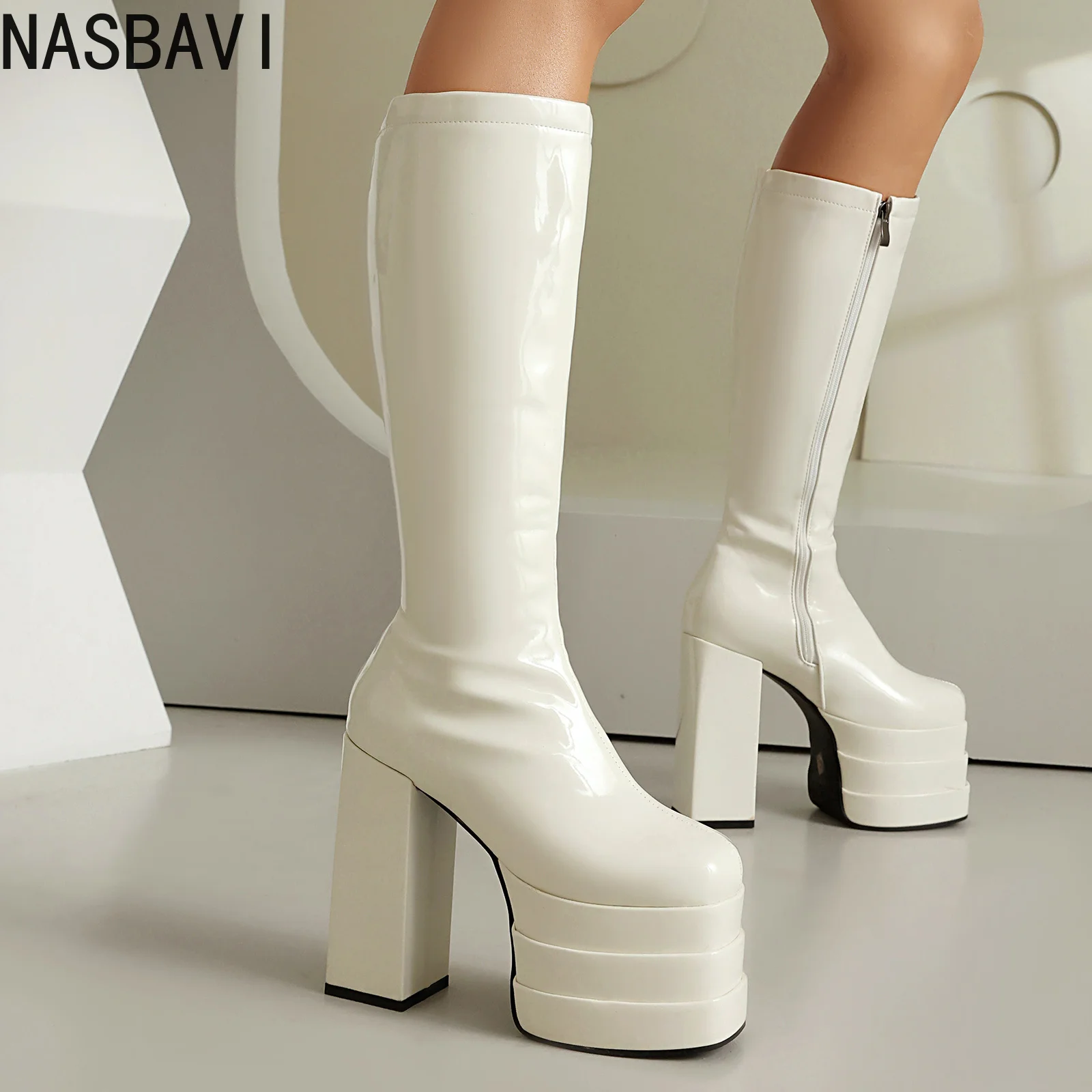 Plus Size 43 Women Knee High Boots Platform Thick High Heel Ladies Motorcycle Boots PU Leather Side Zipper Square Toe Women Boot
Plus Size 43 Women Knee High Boots Platform Thick High Heel Ladies Motorcycle Boots PU Leather Side Zipper Square Toe Women Boot