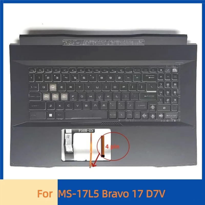 New Laptop For MS-17L5 Bravo 17 D7V Upper Case Palmrest Cover C Shell backlit keyboard 
New Laptop For MS-17L5 Bravo 17 D7V Upper Case Palmrest Cover C Shell backlit keyboard
