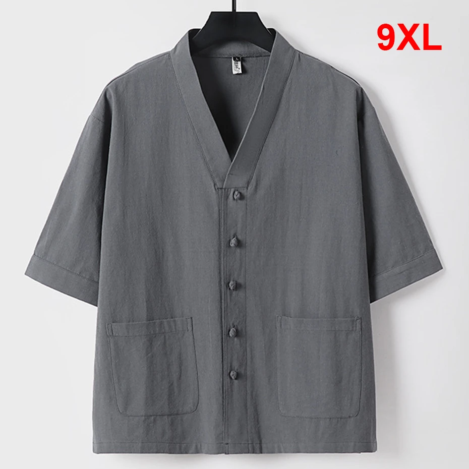 Summer Linen Shirts Men 9XL Plus Size Shirts Three-quarters Sleeve Fashion Casual Solid Color Shirts Big Size 9XL
Summer Linen Shirts Men 9XL Plus Size Shirts Three-quarters Sleeve Fashion Casual Solid Color Shirts Big Size 9XL