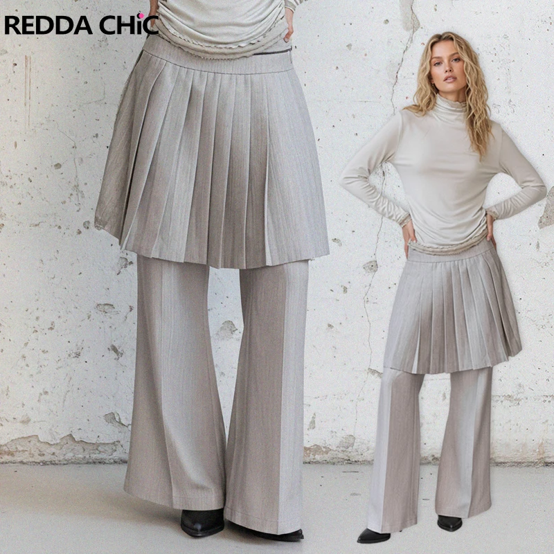 REDDACHiC модные женские брюки с запахом Cleanfit плиссированные искусственные двухсекционные лоскутные широкие брюки Bootcut для офисной работы повседневная одежда
REDDACHiC модные женские брюки с запахом Cleanfit плиссированные искусственные двухсекционные лоскутные широкие брюки Bootcut для офисной работы повседневная одежда