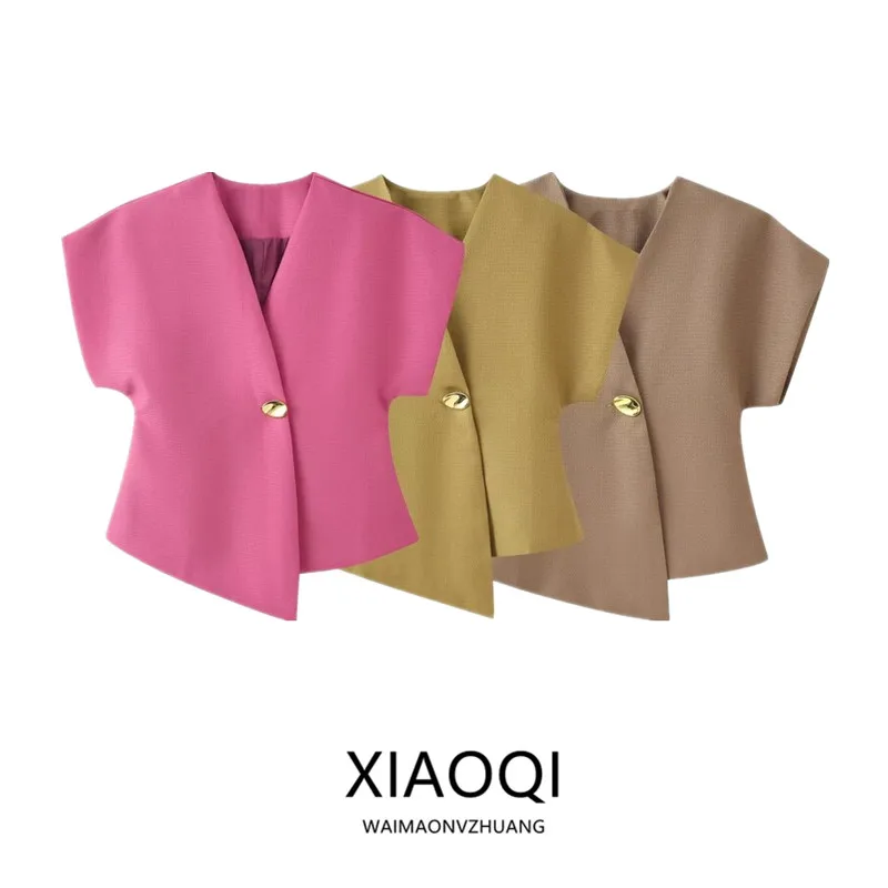 Summer 2026 Women's Fashionable One-Button Waist-Cinching Short-Sleeve Shirt Three Colors Versatile Design Commute Style Slim...
Summer 2026 Women's Fashionable One-Button Waist-Cinching Short-Sleeve Shirt Three Colors Versatile Design Commute Style Slim...