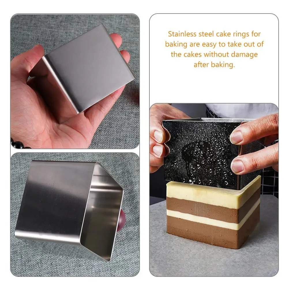 2Pcs Stainless Steel Cake Rings Non-Stick Easy Clean Mousse Circle Baking Mold Pastry Square Ring Tools
2Pcs Stainless Steel Cake Rings Non-Stick Easy Clean Mousse Circle Baking Mold Pastry Square Ring Tools