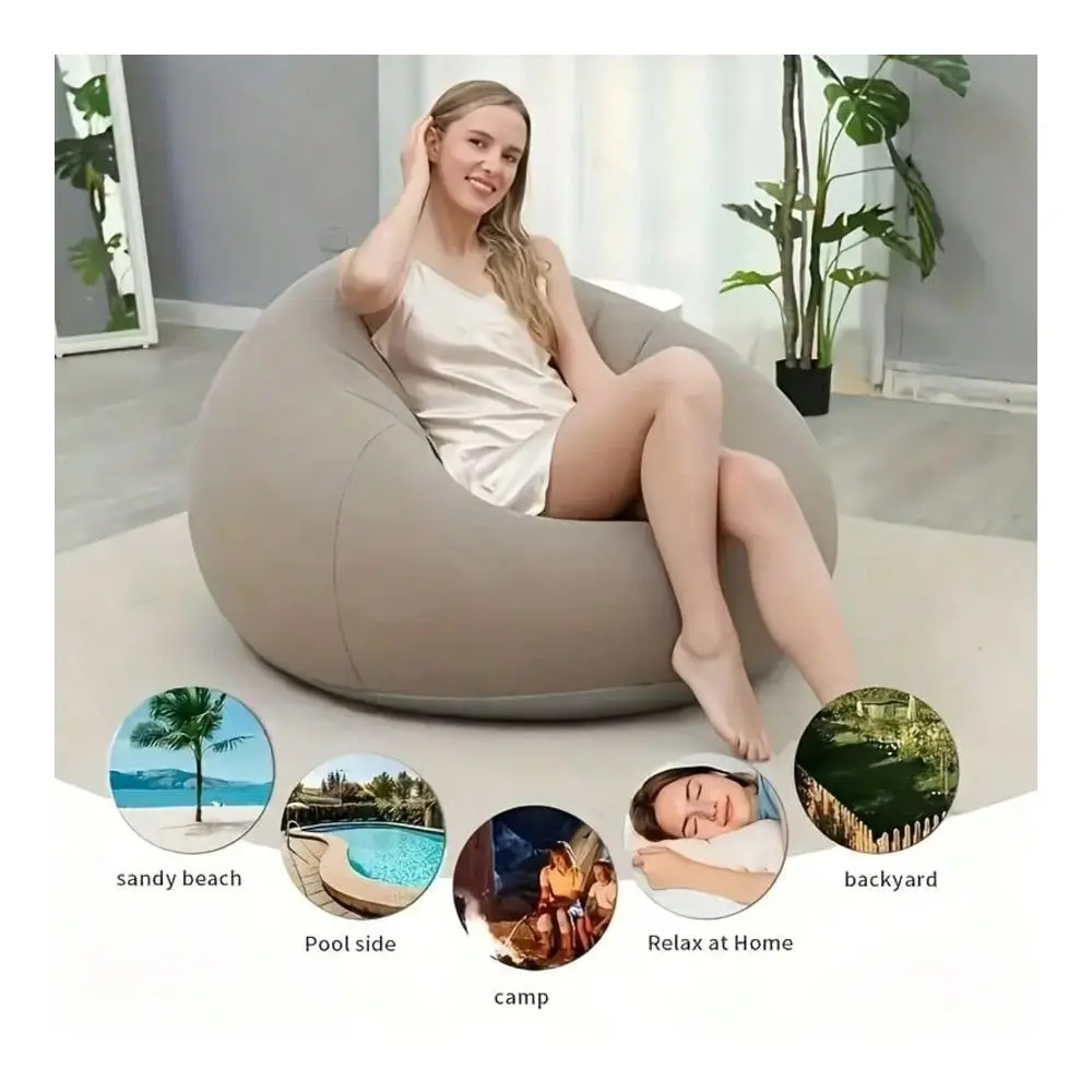 Inflatable Bean Bag Chair Soft Comfortable TatamiStyle Round Lounge Sofa For Indoor Outdoor, Relaxing Seat For Living Room, Off
Inflatable Bean Bag Chair Soft Comfortable TatamiStyle Round Lounge Sofa For Indoor Outdoor, Relaxing Seat For Living Room, Off
