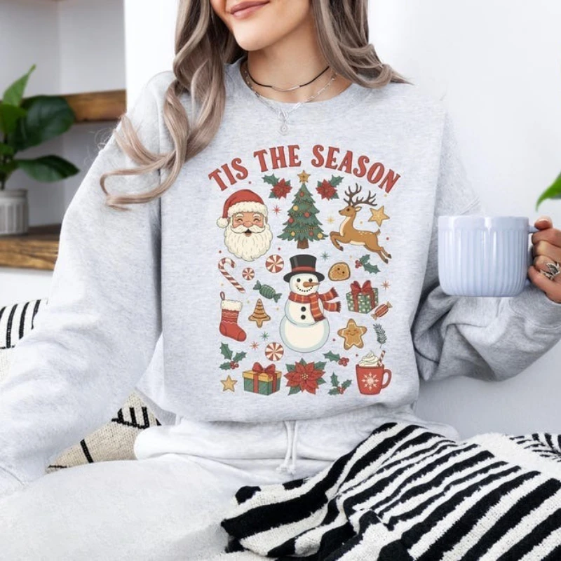 Tis The Season Christmas Trees Womens Holiday Gift Santa Snowman Autumn and Winter Keep Warm Long Sleeve Sweatshirt Pullover
Tis The Season Christmas Trees Womens Holiday Gift Santa Snowman Autumn and Winter Keep Warm Long Sleeve Sweatshirt Pullover