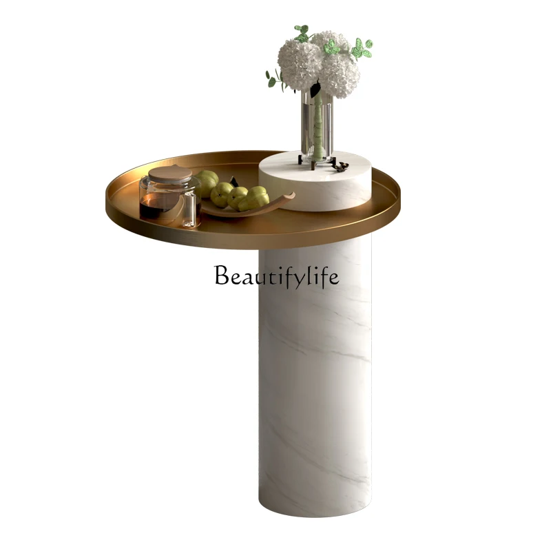 Modern metal creative edge light luxury stainless steel natural marble round table
Modern metal creative edge light luxury stainless steel natural marble round table