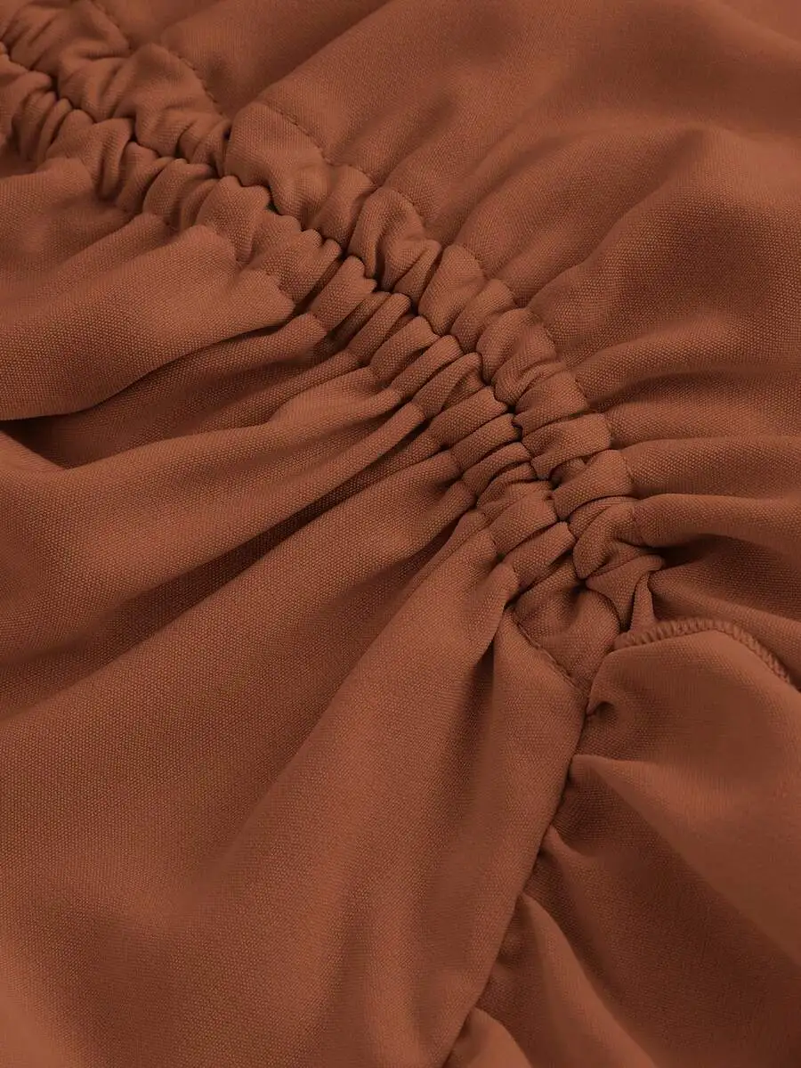 Brown High-Waist Ruffled Layered Skirt With Drawstring Asymmetric Hem Midi Boho Party Skirt
Brown High-Waist Ruffled Layered Skirt With Drawstring Asymmetric Hem Midi Boho Party Skirt