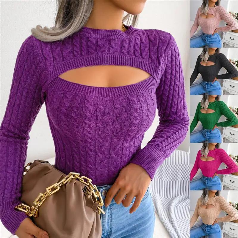 Faionable Openwork Long Sve Twist Sweater Hollow out Knitted Sweater Sli Ladies' Color Sweater Spring 2025
Faionable Openwork Long Sve Twist Sweater Hollow out Knitted Sweater Sli Ladies' Color Sweater Spring 2025