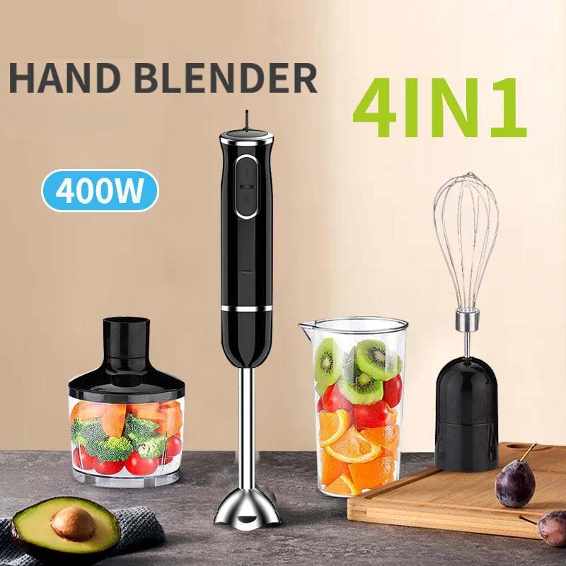 Hand Immersion Blender Stainless Steel Multifunctional 4-in-1 mixing stick Household and Commercial Blender Food Processor
Hand Immersion Blender Stainless Steel Multifunctional 4-in-1 mixing stick Household and Commercial Blender Food Processor