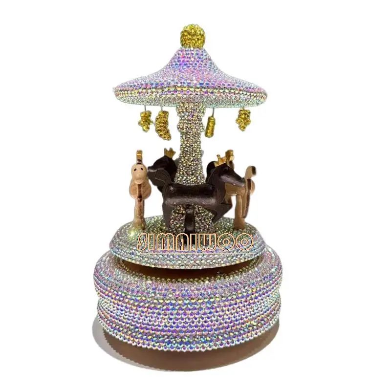 Cryistal Carousel Music Box Christmas Bithday Gift DIY Handicraft Statue Mosaic Art Kids Magical Toy Rhinestone Home Decorative
Cryistal Carousel Music Box Christmas Bithday Gift DIY Handicraft Statue Mosaic Art Kids Magical Toy Rhinestone Home Decorative