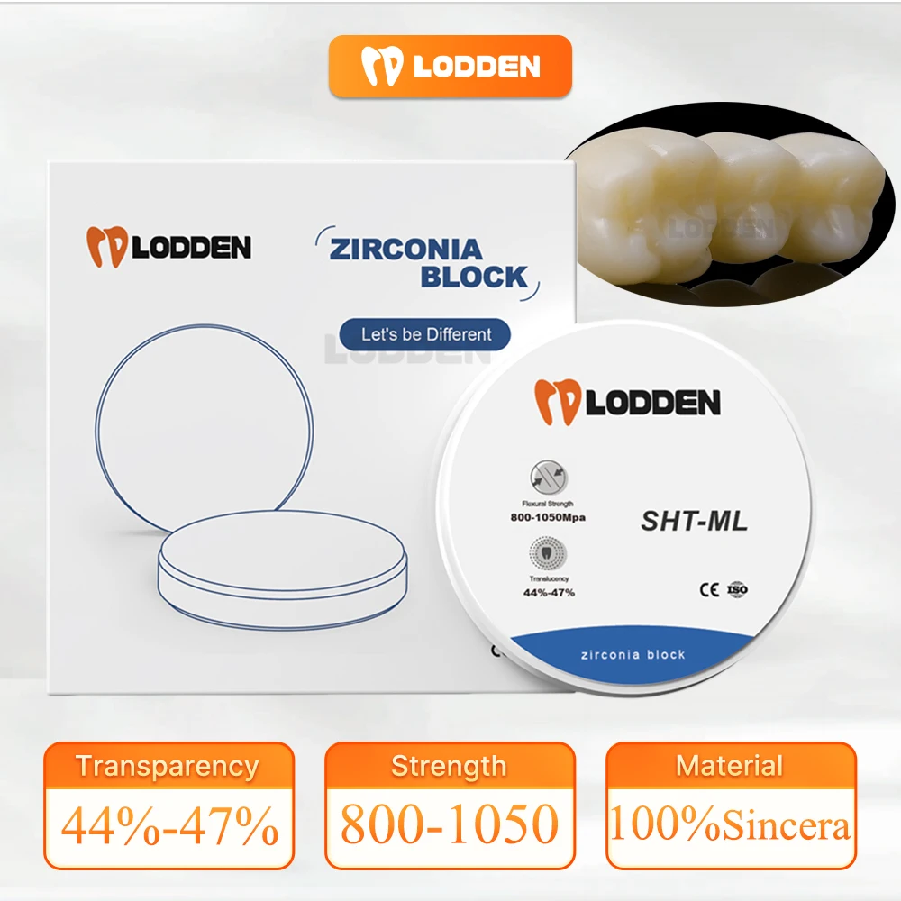 Dental SHT-ML Gradient Multilayer Zirconia Blocks Crowns Bridge Repair Lab Materia 98mm Open System Zirconium Disk CAD CAM
Dental SHT-ML Gradient Multilayer Zirconia Blocks Crowns Bridge Repair Lab Materia 98mm Open System Zirconium Disk CAD CAM