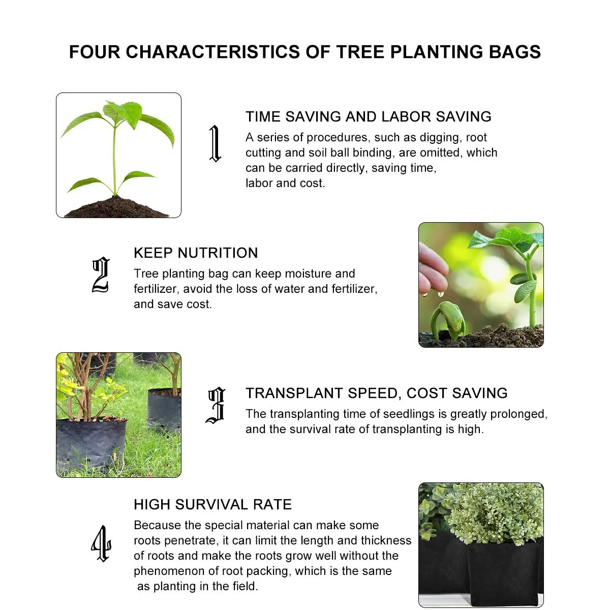 300 Pcs Grow Bags Nonwoven Fabric Planting Pouches for Garden Vegetable Flower Nursery Pot with Drainage Holes Storage
300 Pcs Grow Bags Nonwoven Fabric Planting Pouches for Garden Vegetable Flower Nursery Pot with Drainage Holes Storage