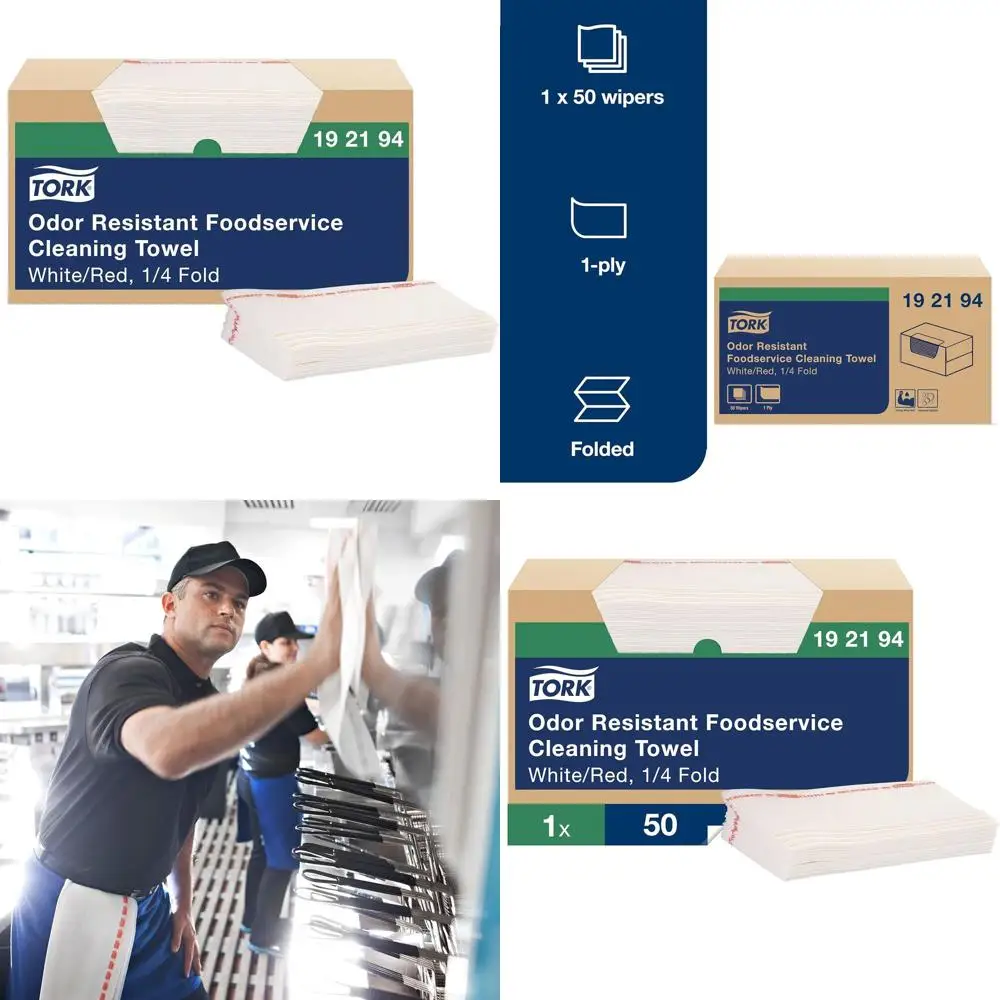 White Odor-Resistant Disposable Food Service Cleaning Cloths, 50-Pack
White Odor-Resistant Disposable Food Service Cleaning Cloths, 50-Pack