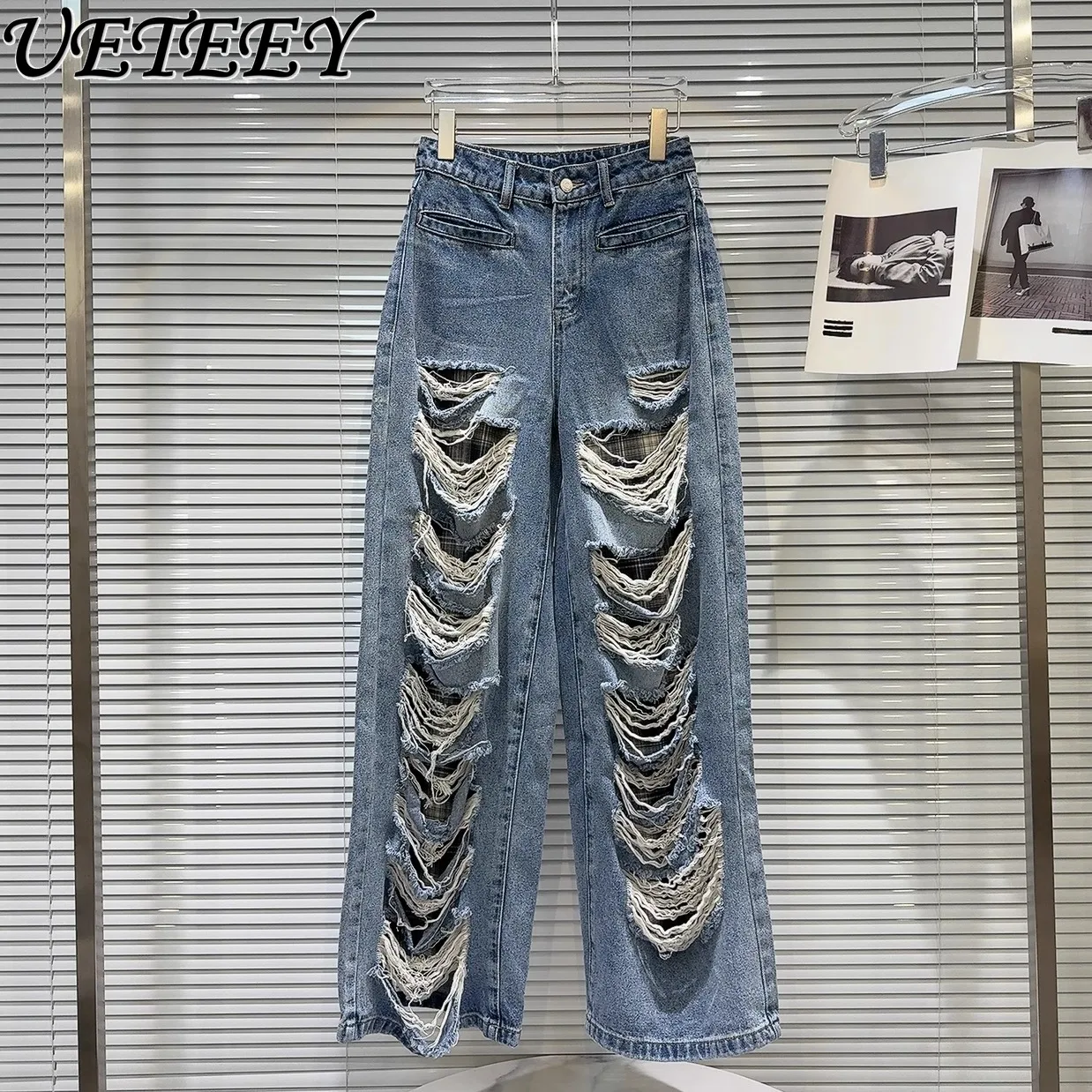 Spring Summer New Personalized Spice Girl Hollow Burr Edge Design Loose Baggy Jeans Washed Straight Wide-leg Denim Pants
Spring Summer New Personalized Spice Girl Hollow Burr Edge Design Loose Baggy Jeans Washed Straight Wide-leg Denim Pants