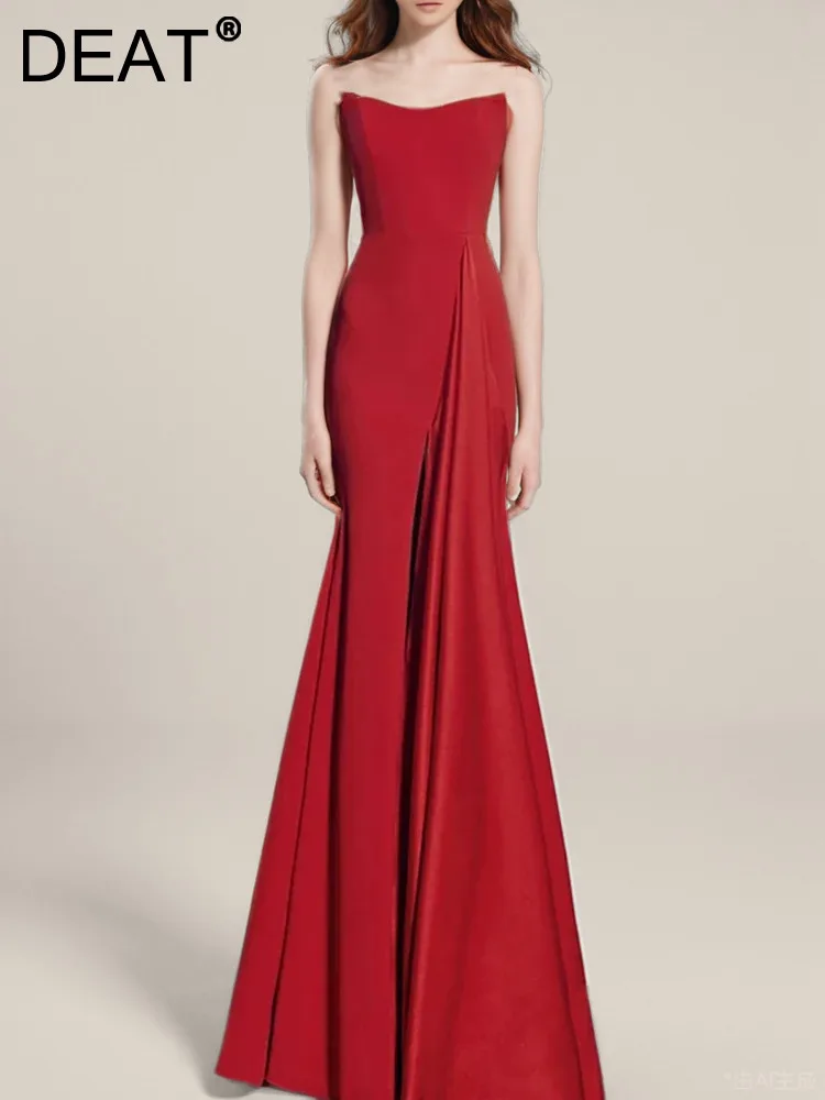 DEAT Women's Dress Strapless Sleeveless Backless Pleated Summer 2024 Floor-length Party Dresses Female Fashion New 13DB3340
DEAT Women's Dress Strapless Sleeveless Backless Pleated Summer 2024 Floor-length Party Dresses Female Fashion New 13DB3340