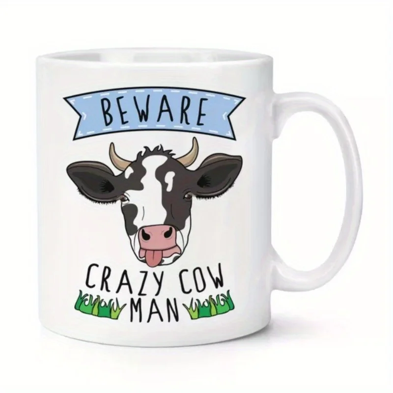 "Beware of Crazy Cow" Funny Mug 11oz – Cartoon Cow Ceramic Cup, Farm Humor Gift for Her, Microwave Safe
"Beware of Crazy Cow" Funny Mug 11oz – Cartoon Cow Ceramic Cup, Farm Humor Gift for Her, Microwave Safe