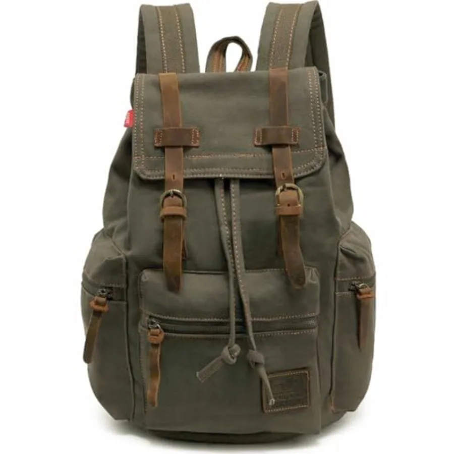 Vintage Canvas Travel Backpack with Leather Trim, Laptop Padded Sleeve, Hidden Back Security Pocket, Fits 15-Inch, M32
Vintage Canvas Travel Backpack with Leather Trim, Laptop Padded Sleeve, Hidden Back Security Pocket, Fits 15-Inch, M32