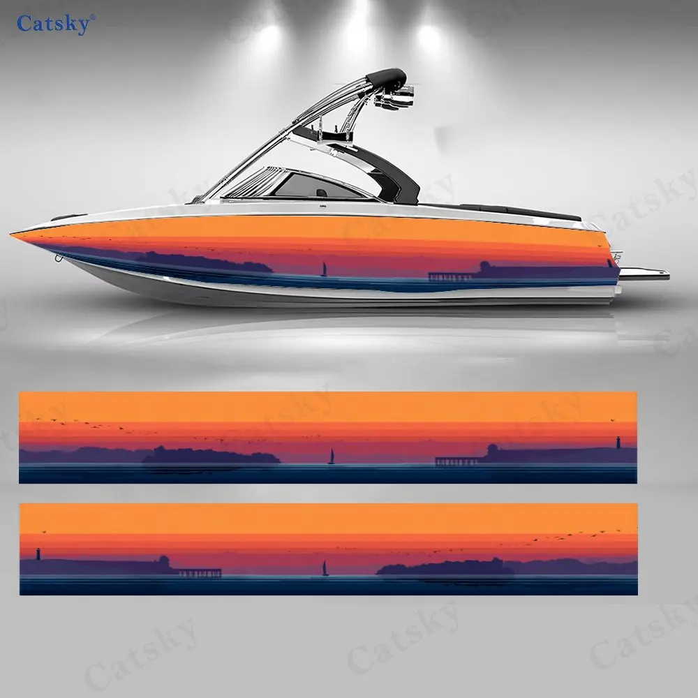Наклейка с изображением лодки на закате, водонепроницаемая виниловая пленка из ПВХ для рыболовных судов, прочный и стильный дизайн
Наклейка с изображением лодки на закате, водонепроницаемая виниловая пленка из ПВХ для рыболовных судов, прочный и стильный дизайн