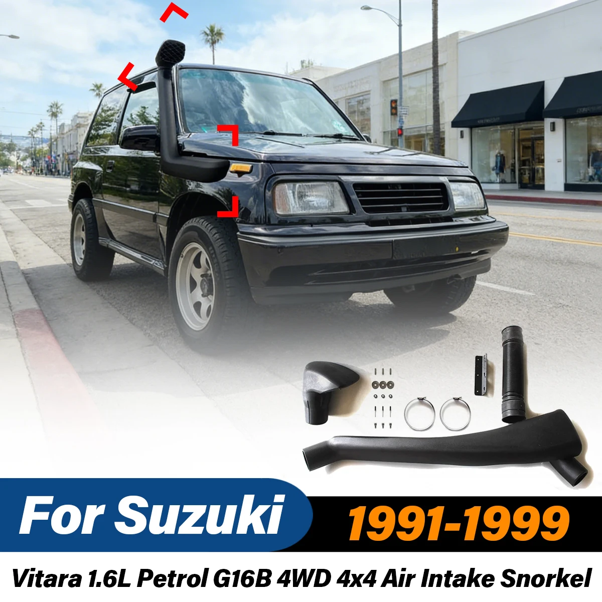 For Suzuki Vitara 1991 1992 1993 1994 1995 1996 1997-1999 Car 1.6L Petrol G16B 4WD 4x4 Air Intake Snorkel Accessories Body Kit
For Suzuki Vitara 1991 1992 1993 1994 1995 1996 1997-1999 Car 1.6L Petrol G16B 4WD 4x4 Air Intake Snorkel Accessories Body Kit