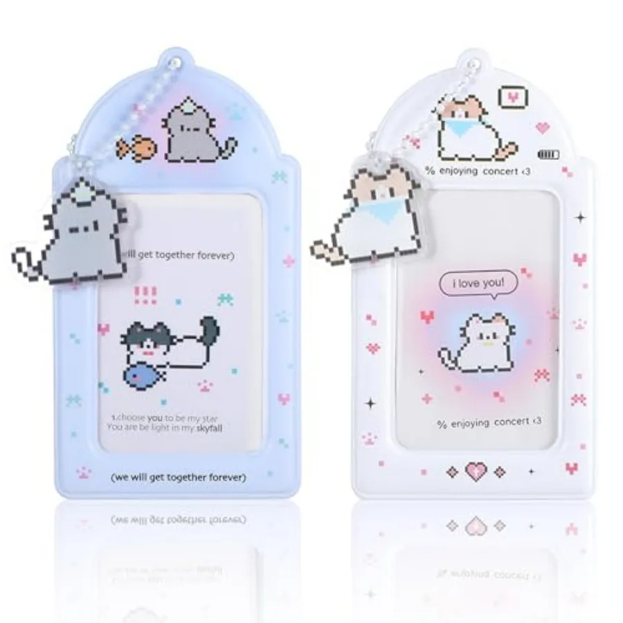 2 Pcs Photocard Holder with Cute Cat Keychain, Y2K Kawaii Photo Card Holder Keychain Photo Card PU Leather ID Bus Case for Coll
2 Pcs Photocard Holder with Cute Cat Keychain, Y2K Kawaii Photo Card Holder Keychain Photo Card PU Leather ID Bus Case for Coll