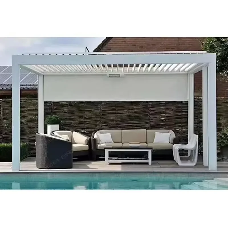 Outdoor Electric Aluminum Pergola Garden Sunshade Louvered Roof Gazebo
Outdoor Electric Aluminum Pergola Garden Sunshade Louvered Roof Gazebo