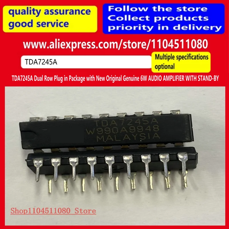 5PCS/ TDA7245A Dual Row Plug in Package with New Original Genuine 6W AUDIO AMPLIFIER WITH STAND-BY TDA7245
5PCS/ TDA7245A Dual Row Plug in Package with New Original Genuine 6W AUDIO AMPLIFIER WITH STAND-BY TDA7245
