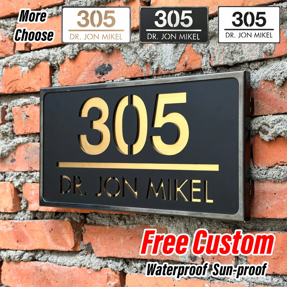 Personalized 3D Outdoor Door Plate Custom Acrylic House Number Sign With Metal Frame Family Office House Name Plate Dropshipping
Personalized 3D Outdoor Door Plate Custom Acrylic House Number Sign With Metal Frame Family Office House Name Plate Dropshipping