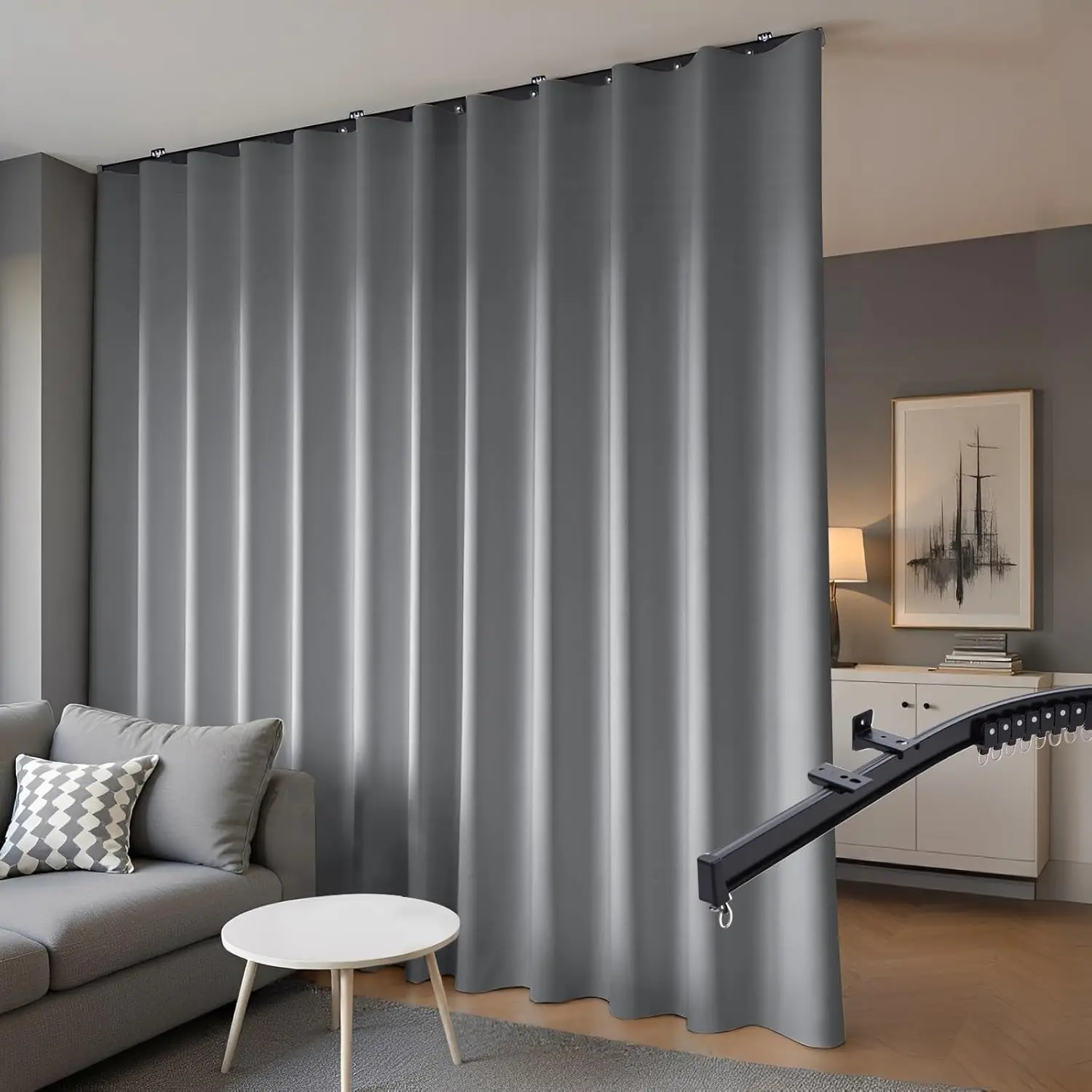 Room Divider Blackout Curtains & Ceiling Curtain Track Set Wall Mount Extra Wide Track Curtains Flexible Sliding Curtain
Room Divider Blackout Curtains & Ceiling Curtain Track Set Wall Mount Extra Wide Track Curtains Flexible Sliding Curtain