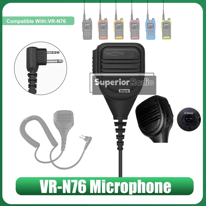 VR-N76 Walkie Talkie Hand Microphone Shoulder Speaker Mic Noise Reduction Compatible with UV-Pro Two Way Ham Radio Accessories
VR-N76 Walkie Talkie Hand Microphone Shoulder Speaker Mic Noise Reduction Compatible with UV-Pro Two Way Ham Radio Accessories