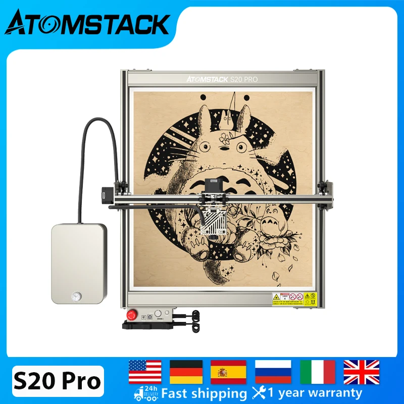 ATOMSTACK S20 PRO Laser Engraver 20W Laser Power 130W CNC Desktop Engraver Support Offline Engraving Metal Acrylic Wood Cut
ATOMSTACK S20 PRO Laser Engraver 20W Laser Power 130W CNC Desktop Engraver Support Offline Engraving Metal Acrylic Wood Cut