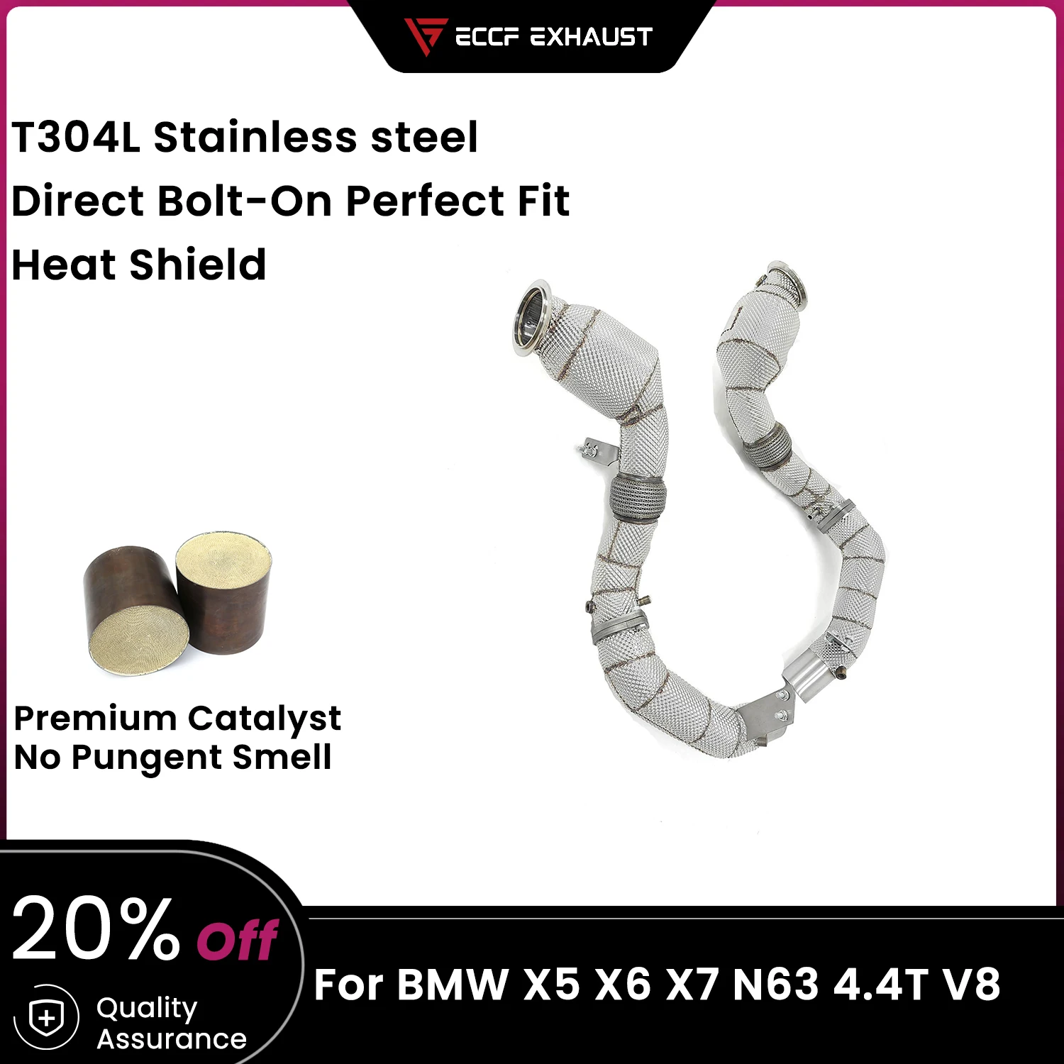 ECCF Sports Downpipe With Heat Shield For BMW X5 X6 X7 N63 4.4T V8 Exhaust Sound High Flow Performance Upgrade
ECCF Sports Downpipe With Heat Shield For BMW X5 X6 X7 N63 4.4T V8 Exhaust Sound High Flow Performance Upgrade