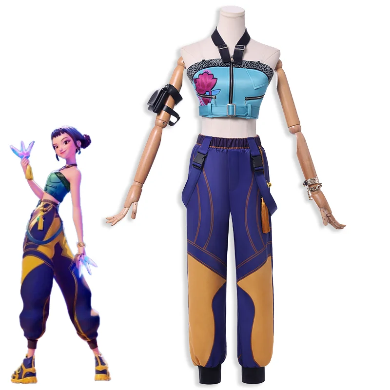 Movie KPop Demon Hunters HUNTR/X Zoe Cosplay Costume Adult Women Top Pants Arm Bag Ring Full Set Accessories Uniform Outfits 
Movie KPop Demon Hunters HUNTR/X Zoe Cosplay Costume Adult Women Top Pants Arm Bag Ring Full Set Accessories Uniform Outfits