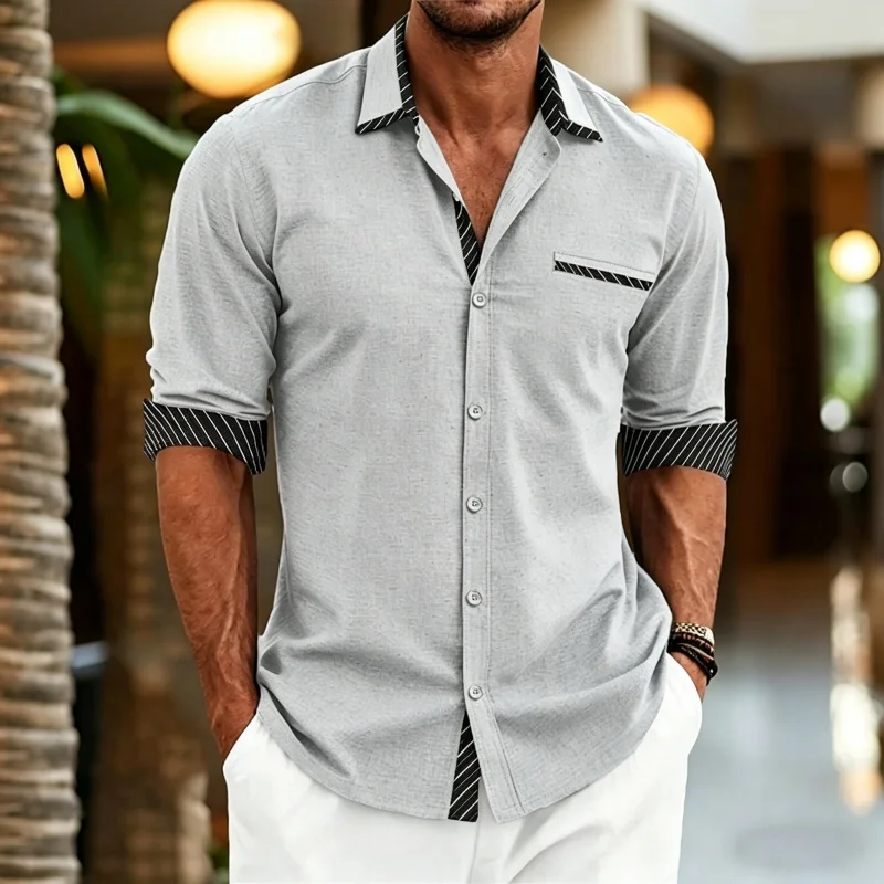 High end contrasting color splicing men's shirt slim fit long sleeved shirt urban gentleman business casual men's clothing
High end contrasting color splicing men's shirt slim fit long sleeved shirt urban gentleman business casual men's clothing