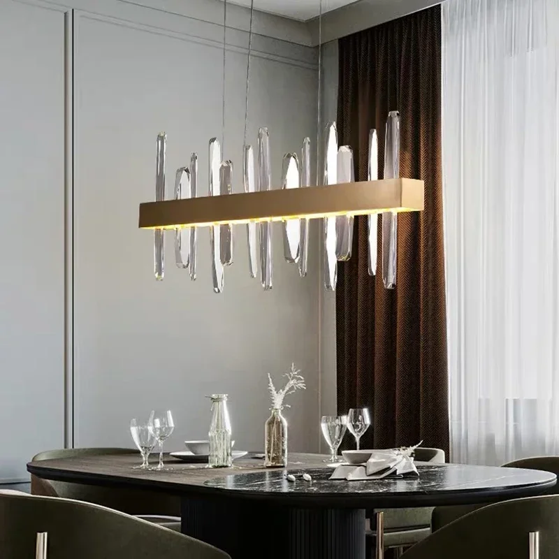 Modern Rectangle Gold Chandelier In The Living Room Dining Room Home Decoration Crystal Light Kitchen Island Indoor Lighting
Modern Rectangle Gold Chandelier In The Living Room Dining Room Home Decoration Crystal Light Kitchen Island Indoor Lighting