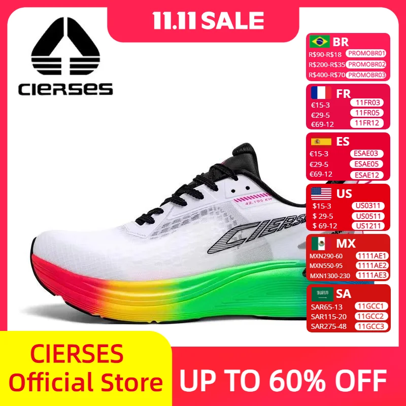 CIERSES Full Palm Marathon Racing Track and Field Training High Wear High Rebound Propulsion Fabric Running Shoes 2438-4
CIERSES Full Palm Marathon Racing Track and Field Training High Wear High Rebound Propulsion Fabric Running Shoes 2438-4