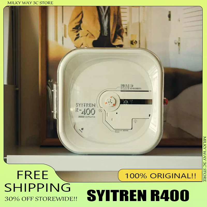 Syitren R400 Retro CD Player Portable Bluetooth Wireless Support Wired Connection No Built-in Horn Walkman High Sound Art Style
Syitren R400 Retro CD Player Portable Bluetooth Wireless Support Wired Connection No Built-in Horn Walkman High Sound Art Style