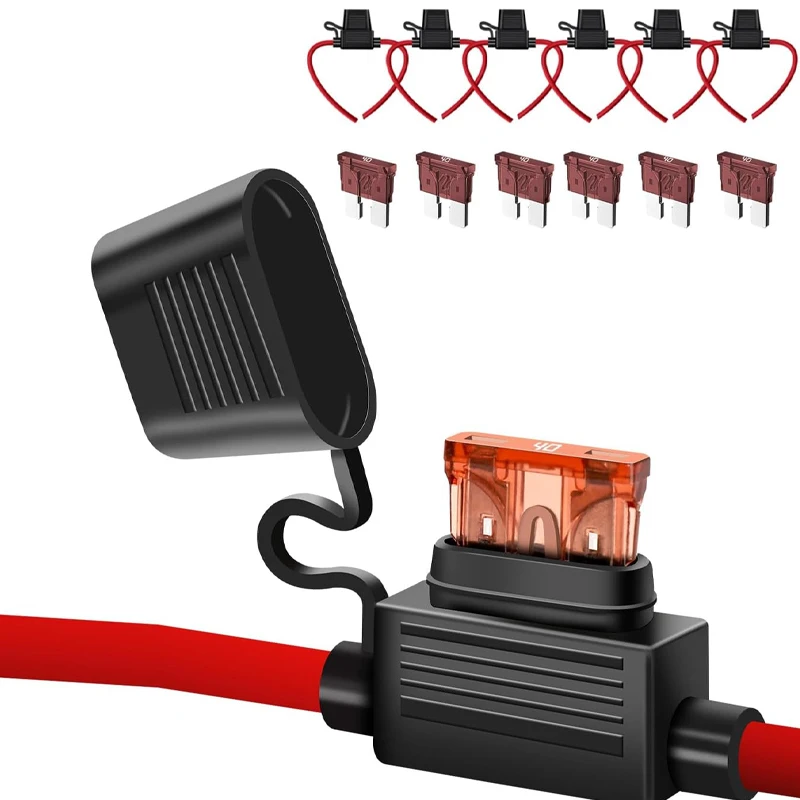 AGASHE 12AWG Inline Fuse Holder w/30A&40A Fuses,12-24V Auto Circuit Protection for Car Truck Motorcycle Boat RV
AGASHE 12AWG Inline Fuse Holder w/30A&40A Fuses,12-24V Auto Circuit Protection for Car Truck Motorcycle Boat RV