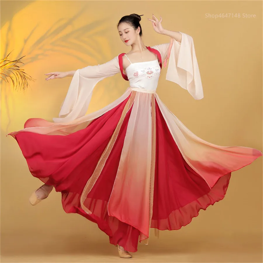 Женское элегантное свежее платье феи в китайском классическом стиле Hanfu с широкими рукавами, одежда для выступлений
Женское элегантное свежее платье феи в китайском классическом стиле Hanfu с широкими рукавами, одежда для выступлений