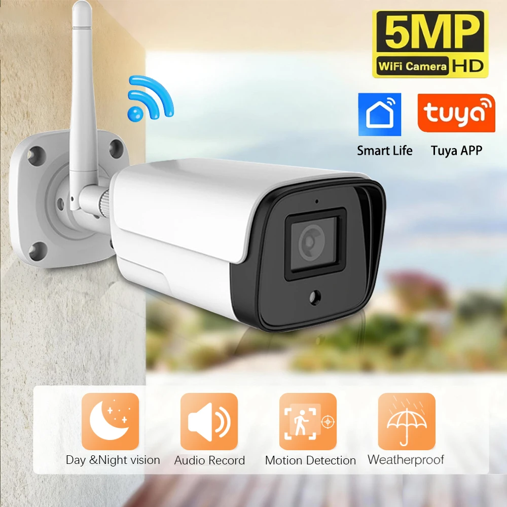  Tuya 5MP Wifi IP Camera Outdoor waterproof Wireless CCTV Security Camera Ai Human Detect HD IR Night Vision Audio Surveillance
Tuya 5MP Wifi IP Camera Outdoor waterproof Wireless CCTV Security Camera Ai Human Detect HD IR Night Vision Audio Surveillance
