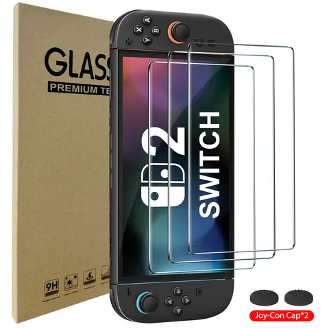 Screen Protector Tempered Glass for Switch Nintendo 2 Model 2025,Transparent HD Clear Anti-Scratch Screen Protector Accessories