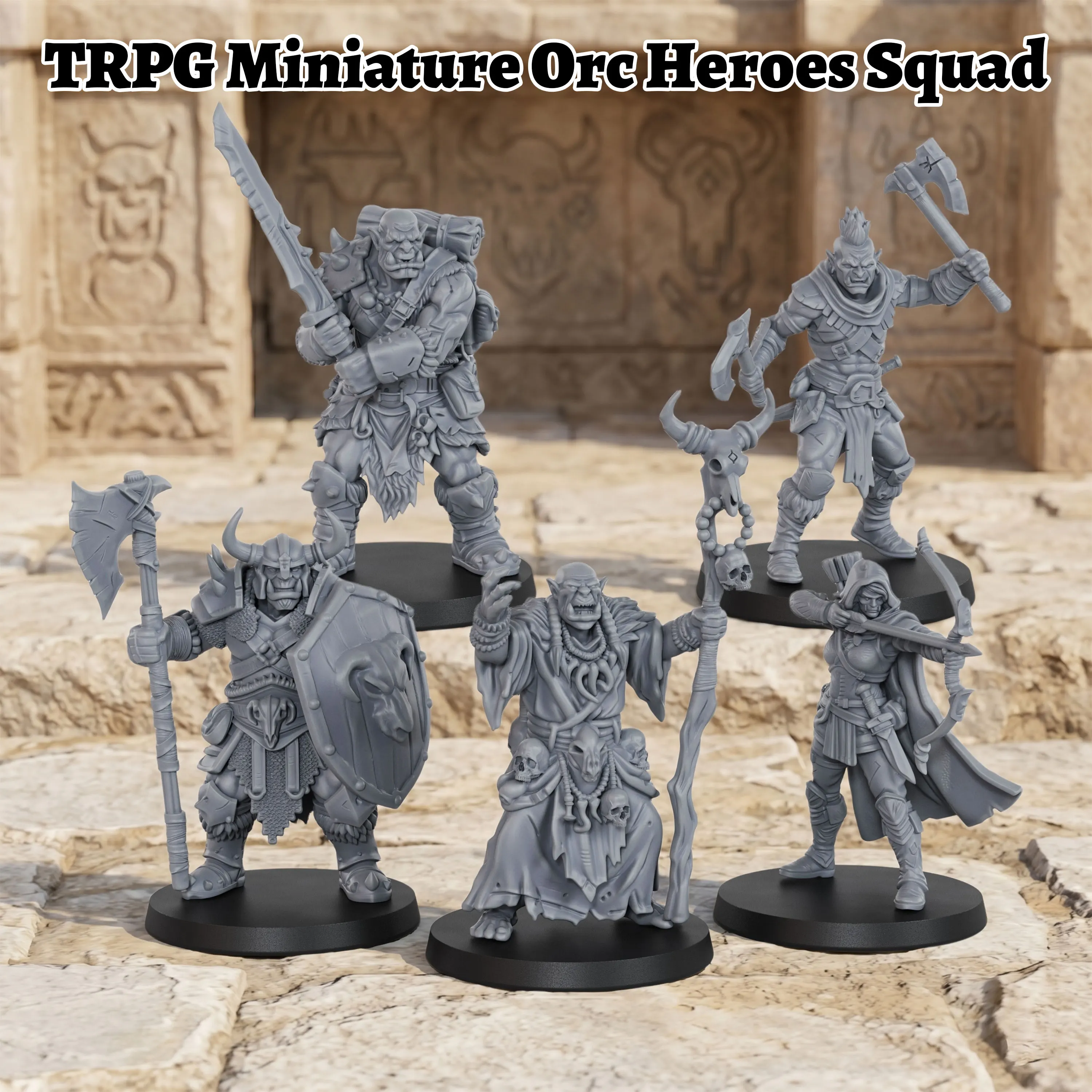 RPG Orc Heroes Squad Miniatures - TTRPG Fantasy Figures, Orc Warband Models, Collectible Accessories for Dark Fantasy Roleplay
RPG Orc Heroes Squad Miniatures - TTRPG Fantasy Figures, Orc Warband Models, Collectible Accessories for Dark Fantasy Roleplay