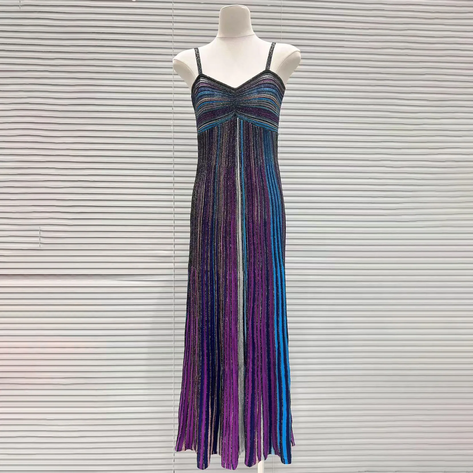 2025 Summer Newly Designed Lady Colorful Striped Knits Slips A-line Long Dress Women
2025 Summer Newly Designed Lady Colorful Striped Knits Slips A-line Long Dress Women