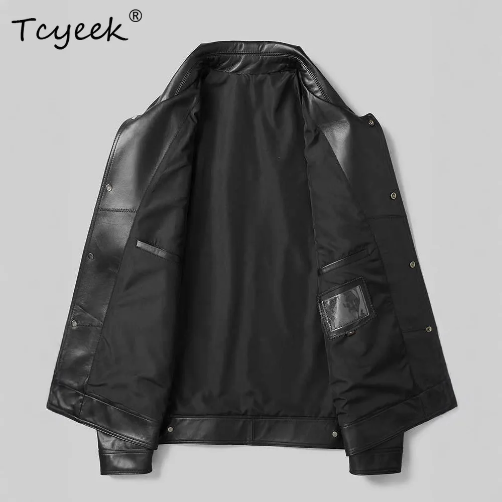Tcyeek 100% Real Leather Jacket Men Spring Autumn Clothes Casual Sheepskin Mens CoatS Trendy Single-breasted Jaqueta De Couro
Tcyeek 100% Real Leather Jacket Men Spring Autumn Clothes Casual Sheepskin Mens CoatS Trendy Single-breasted Jaqueta De Couro