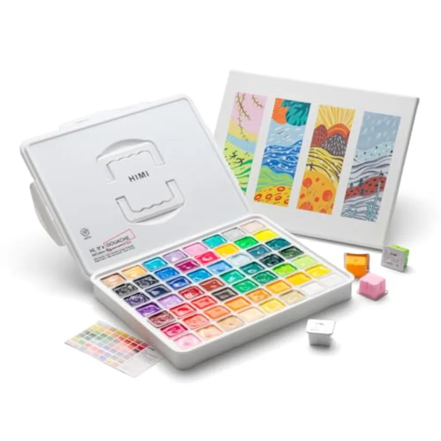 Gouache Paint Set, 56 Colors x 30g Unique Jelly Cup Design in a Carrying Case Perfect for Artists, Gouache Opaque Art Supplies
Gouache Paint Set, 56 Colors x 30g Unique Jelly Cup Design in a Carrying Case Perfect for Artists, Gouache Opaque Art Supplies