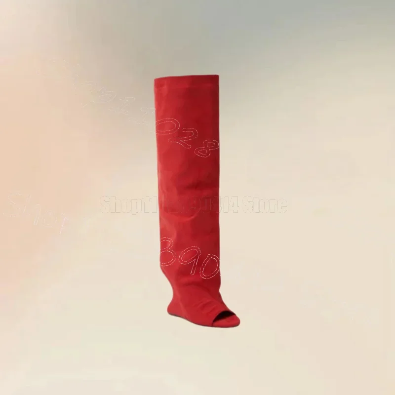 Red Flock Strange Style Heels Knee High Boots Slip On Women Shoes Peep Toe Fashion Party Banquet Dating 2026 Zapatos Para Mujere
Red Flock Strange Style Heels Knee High Boots Slip On Women Shoes Peep Toe Fashion Party Banquet Dating 2026 Zapatos Para Mujere