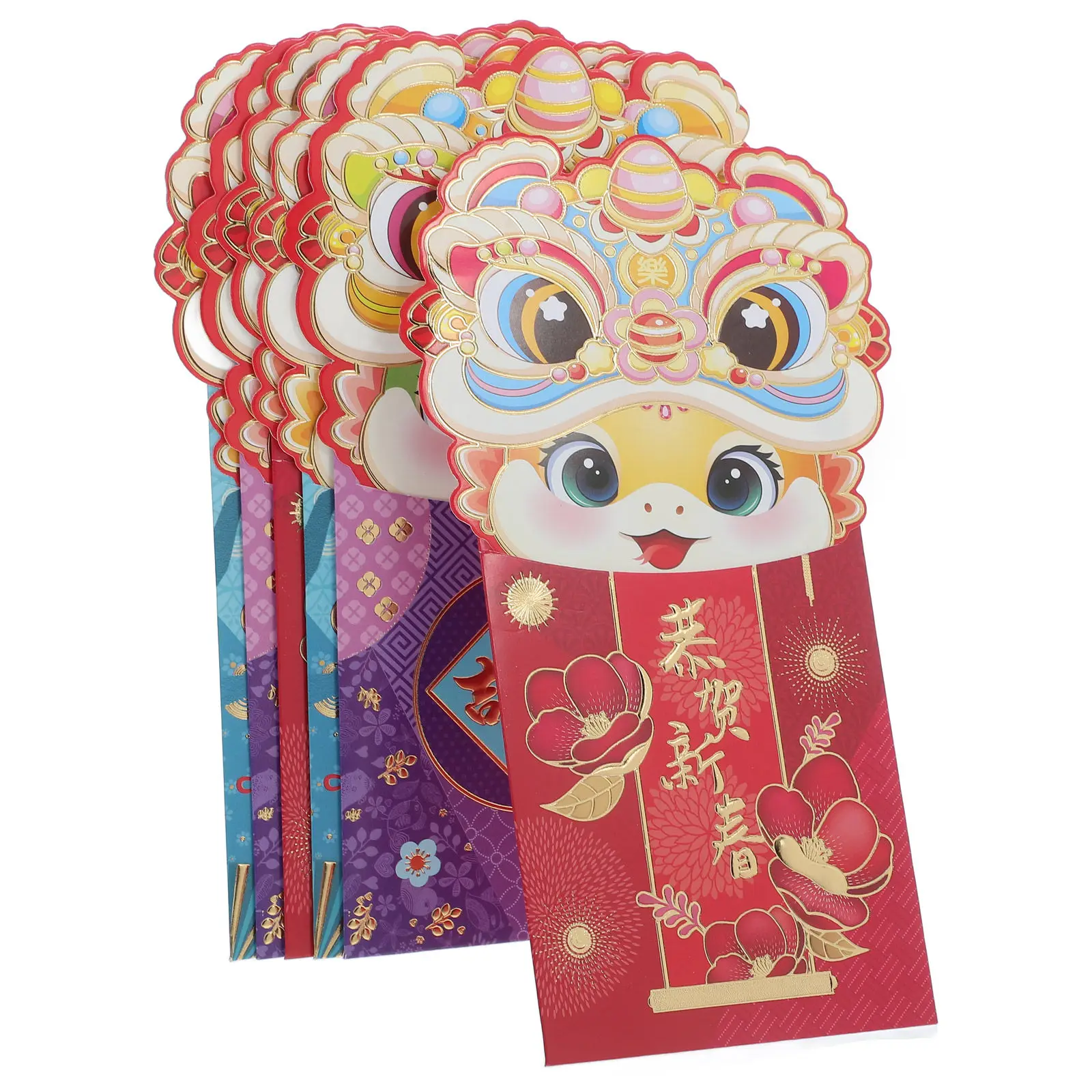 6Pcs Chinese Red Envelopes Cartoon Design Snake Year Lucky Money Packets Spring Festival Hong Bao Cash Envelopes for Gifting
6Pcs Chinese Red Envelopes Cartoon Design Snake Year Lucky Money Packets Spring Festival Hong Bao Cash Envelopes for Gifting