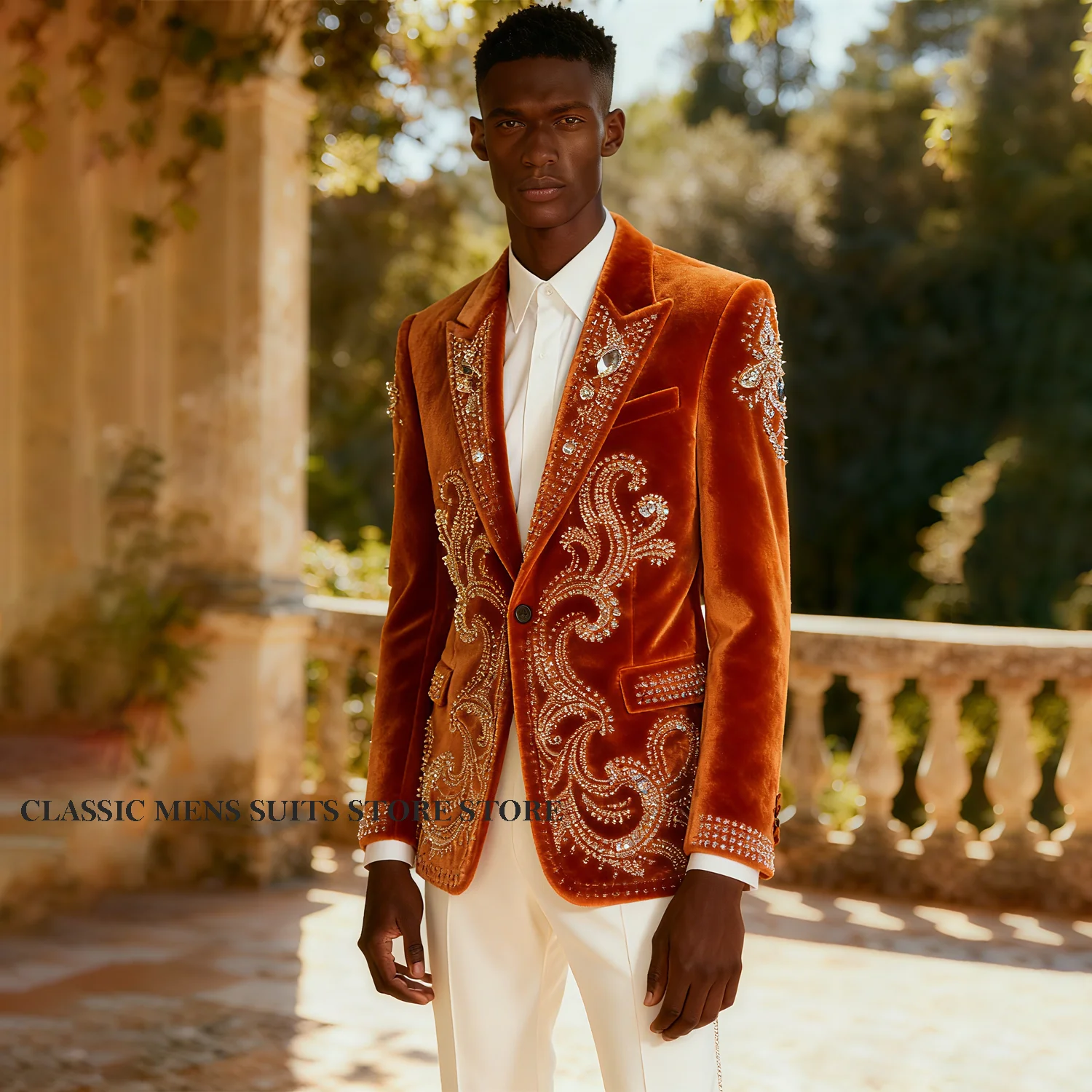 Customized Luxury Exquisite Design Men Suits Groom Male Blazer 2Piece Crystal Diamond Wedding Party Slim Fit Tuxedos Ropa hombre
Customized Luxury Exquisite Design Men Suits Groom Male Blazer 2Piece Crystal Diamond Wedding Party Slim Fit Tuxedos Ropa hombre