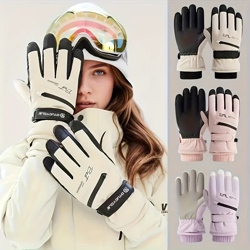 Winter skiing and cycling gloves - Warm touchscreen gloves with Velcro closure, for both men and women
Winter skiing and cycling gloves - Warm touchscreen gloves with Velcro closure, for both men and women